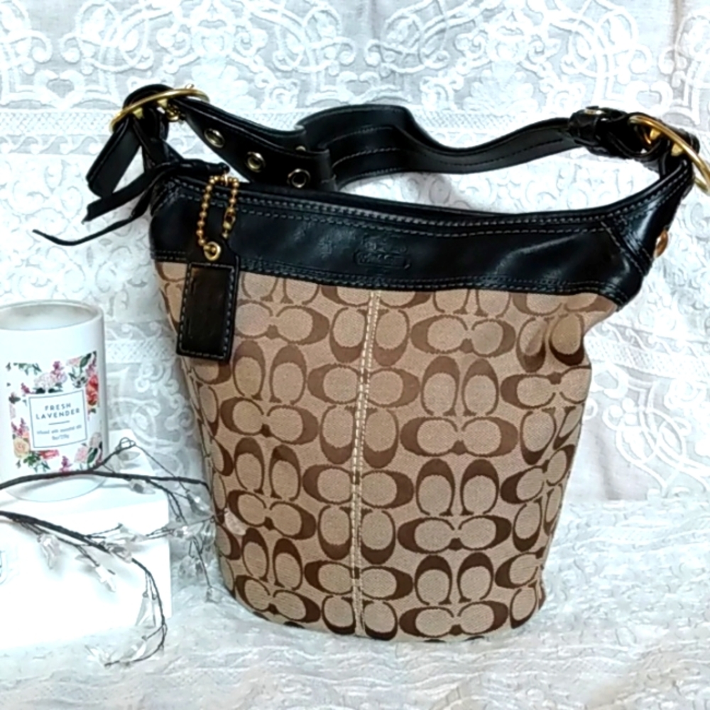 Authentic Coach, Brown leather, medium